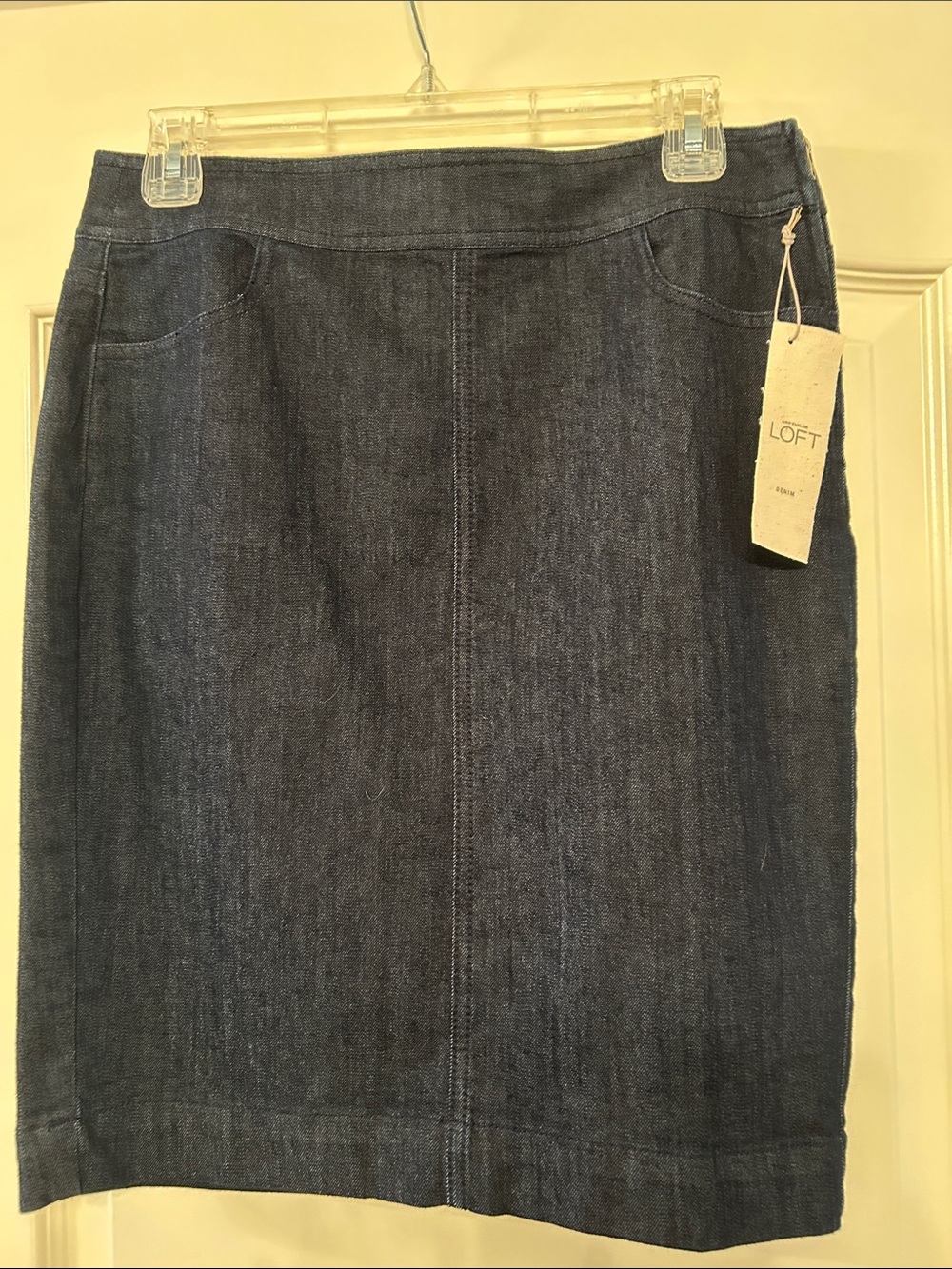 LOFT Dark Blue Denim Pencil Skirt